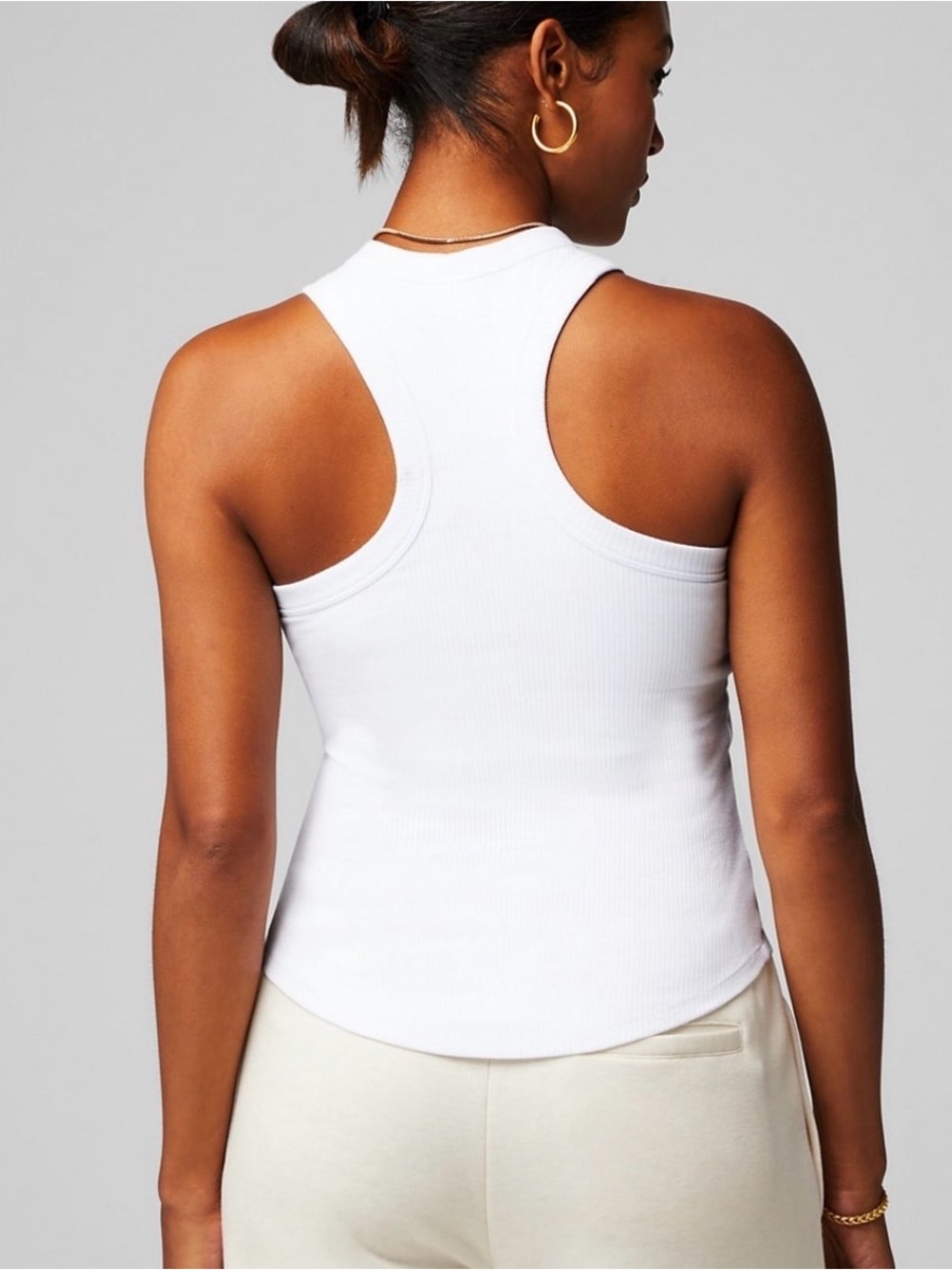 High Neck Rib Built-In Bra Tank - Picture 2 of 3